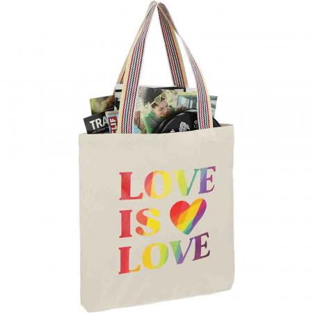 Rainbow Recycled 6oz Cotton Convention Tote - Full Color 1