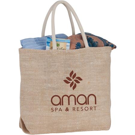 Herringbone Jute Tote 1