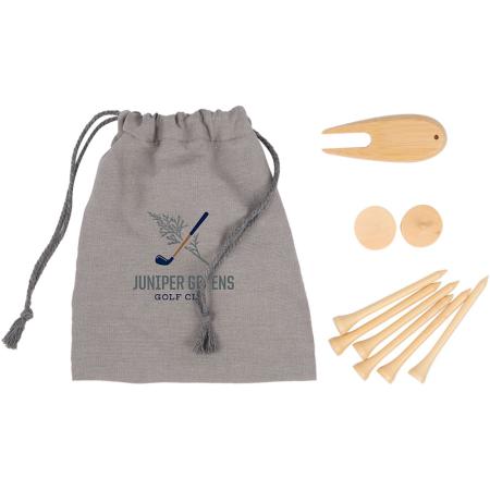 Bamboo Golf Tee Set with Recycled Pouch 1