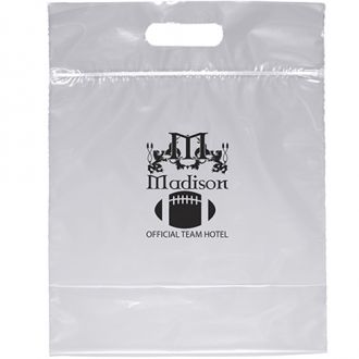 Zip Closure Die Cut Handle Bag 12" x 12"