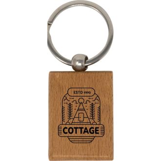 Rectangular Wood Keychain