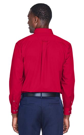 Harrington Men's Easy Blend Long-Sleeve Twill Shirt with Stain R 1