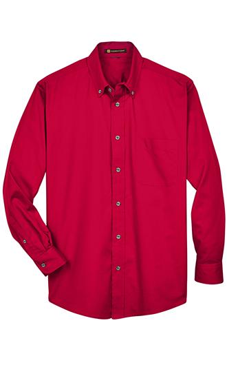 Harrington Men's Easy Blend Long-Sleeve Twill Shirt with Stain R 3