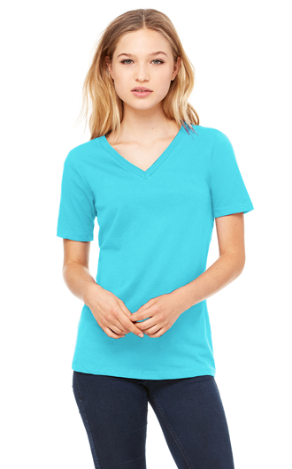 Bella  Canvas Ladies' Relaxed Jersey V-Neck T-Shirt Thumbnail