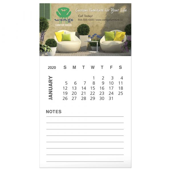 Business Card Magnet with 12 Sheet Calendar