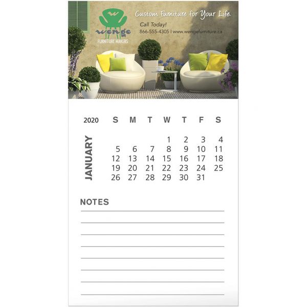 BIC Business Card Magnet with 12 Sheet Calendar