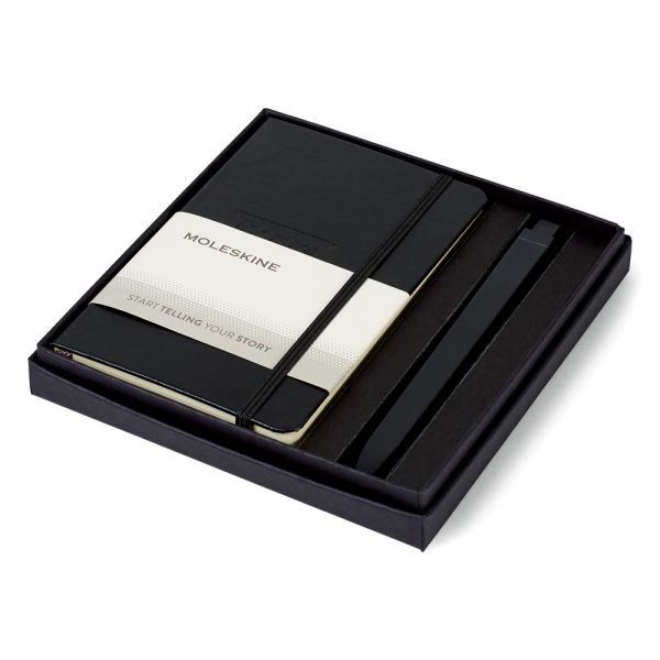 Moleskine Pocket Notebook and GO Pen Gift Set - Deboss