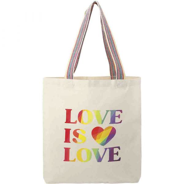 Rainbow Recycled 6oz Cotton Convention Tote - Full Color