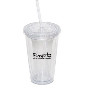 17 oz. Double Walled Tumbler with Straw