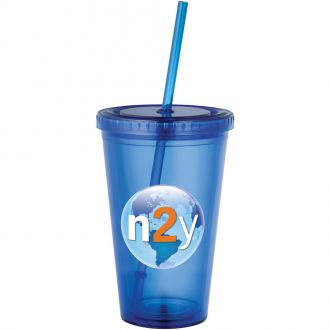 16 oz. Premium Double Wall Sedici Tumbler with Straw Full Color