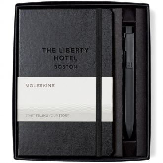 Moleskine Medium Notebook and GO Pen Gift Set - Deboss