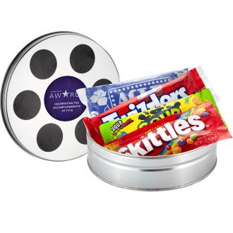 Small Film Reel Tin (Twizzlers, Skittles, Sour Patch Kids, Micro