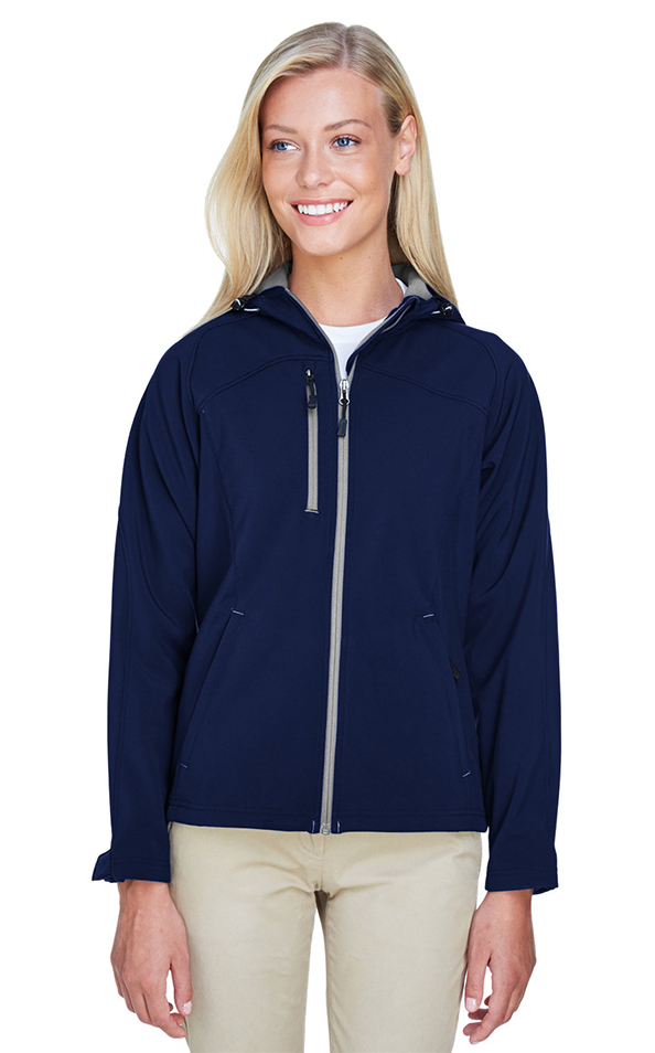 North End Ladies' Prospect Two-Layer Soft Shell Hooded Jacket