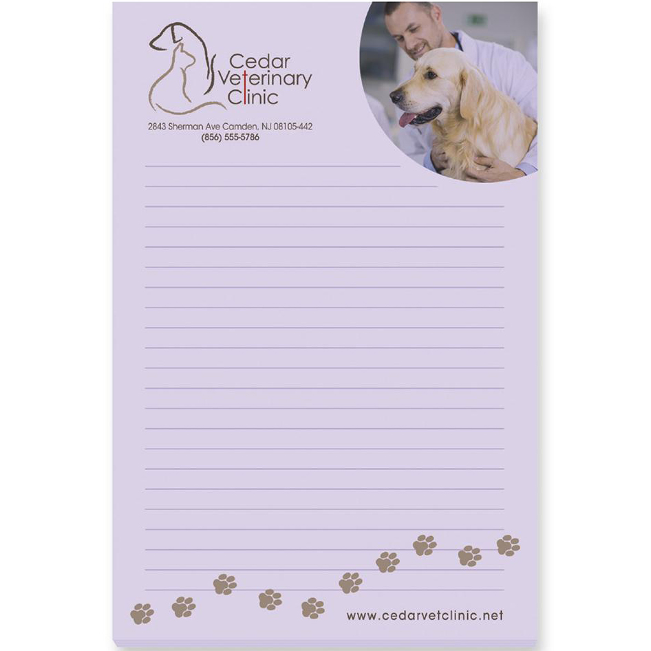 A branded scratch pad that is a classic promotional product for businesses