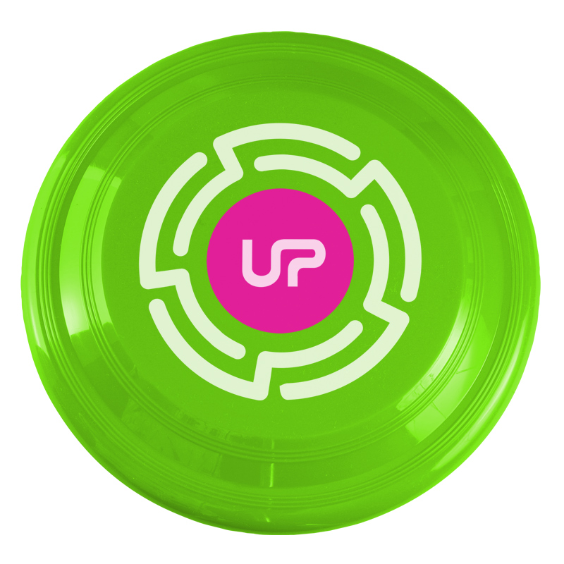 A frisbee that would be a fun promotional item for college students