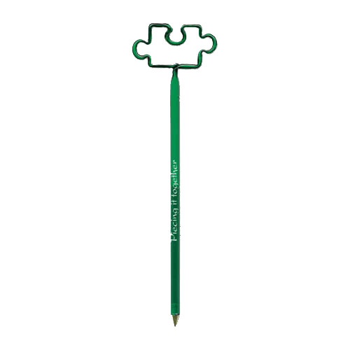 A novelty pen with a puzzle piece is a fun college promotional item